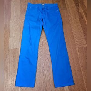 Naked & Famous Jeans Mens Size 32x32 Skinny Guy Electric Blue Selvedge Chino